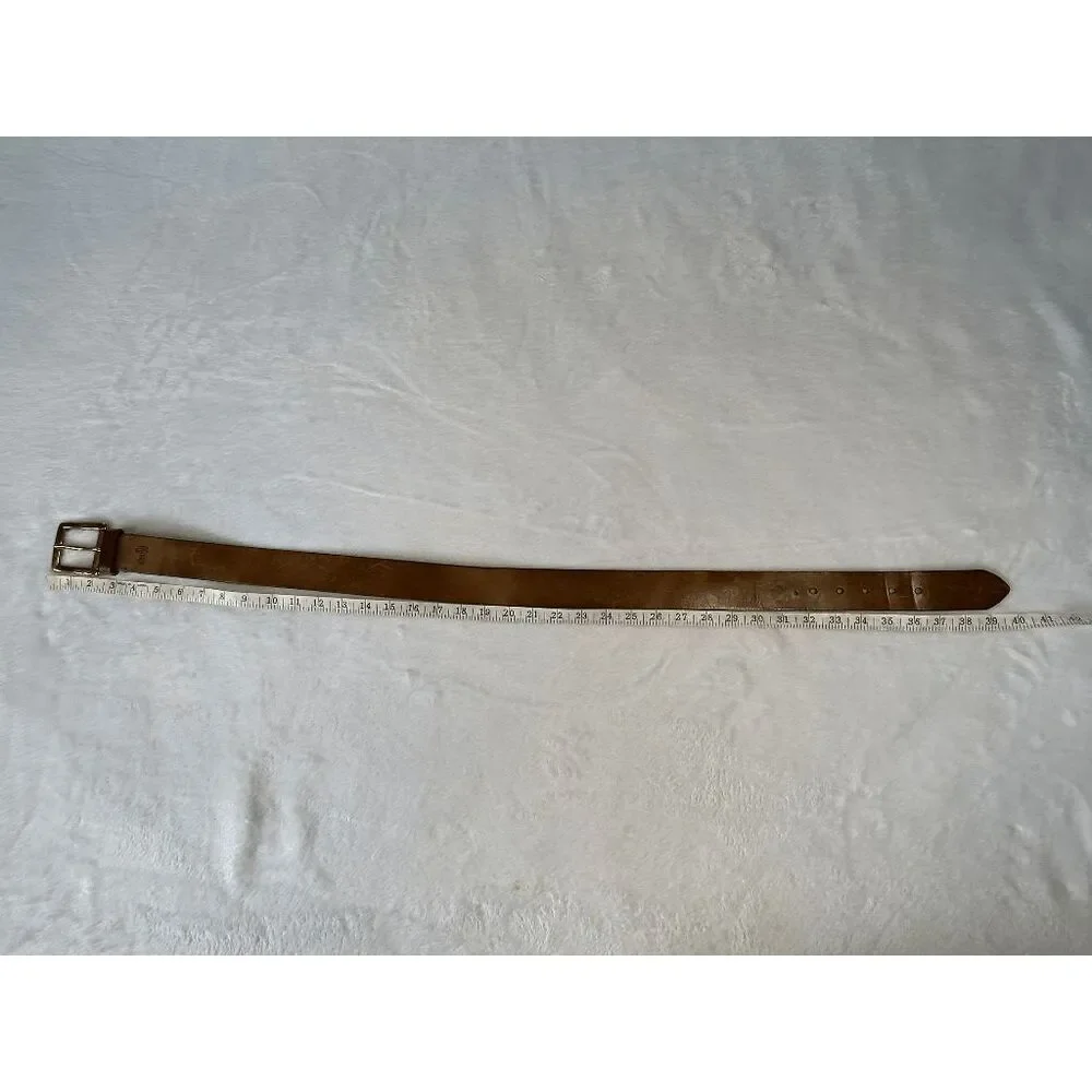 Men's Levi SilverTab Top Grain Leather Belt Size 34/85 Solid Brass Buckle